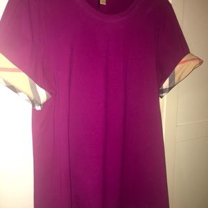 Authentic Burberry Burgandy Beige Nova Blouse